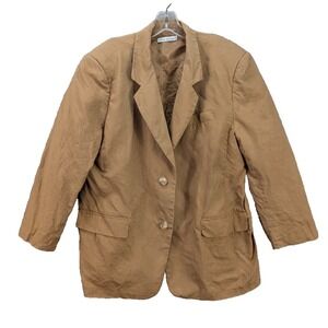 Persona Blazer Jacket Brown Linen Made in Italy Old Money Career Womens Size 2X?